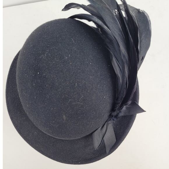 Adolfo Feather Plume Cloche Hat Couture Vintage Glam Millinery Style main image 4
